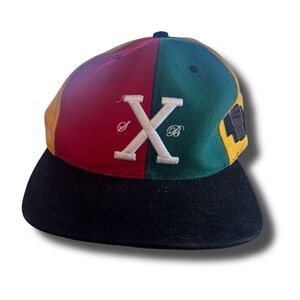 Vintage Malcolm X Snapback Hat Colorblock Logo Rare